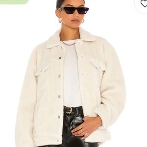 Anine Bing Cream Faux Shearling Rory Jacket